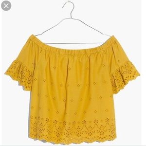 Madewell eyelet off-shoulder top